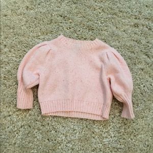 SOMETHING NAVY PUFF SLEEVED SWEATER